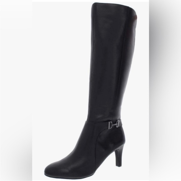 Alfani Perrii Leather Riding Knee-High Boots Black New in Box Women’s 8.5 Medium - Picture 1 of 10